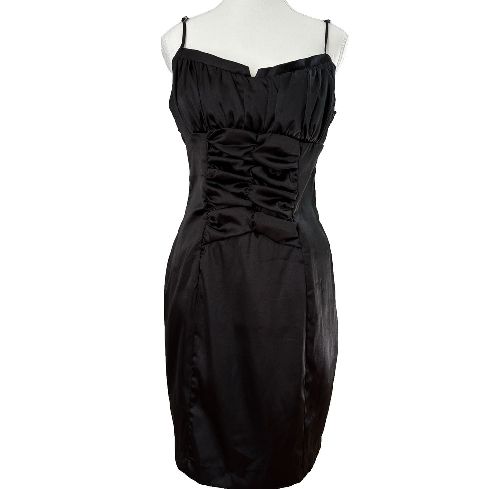 RAMPAGE Black Ruched Bodycon Dress Party Y2K Corset Whimsigoth Juniors 13 M